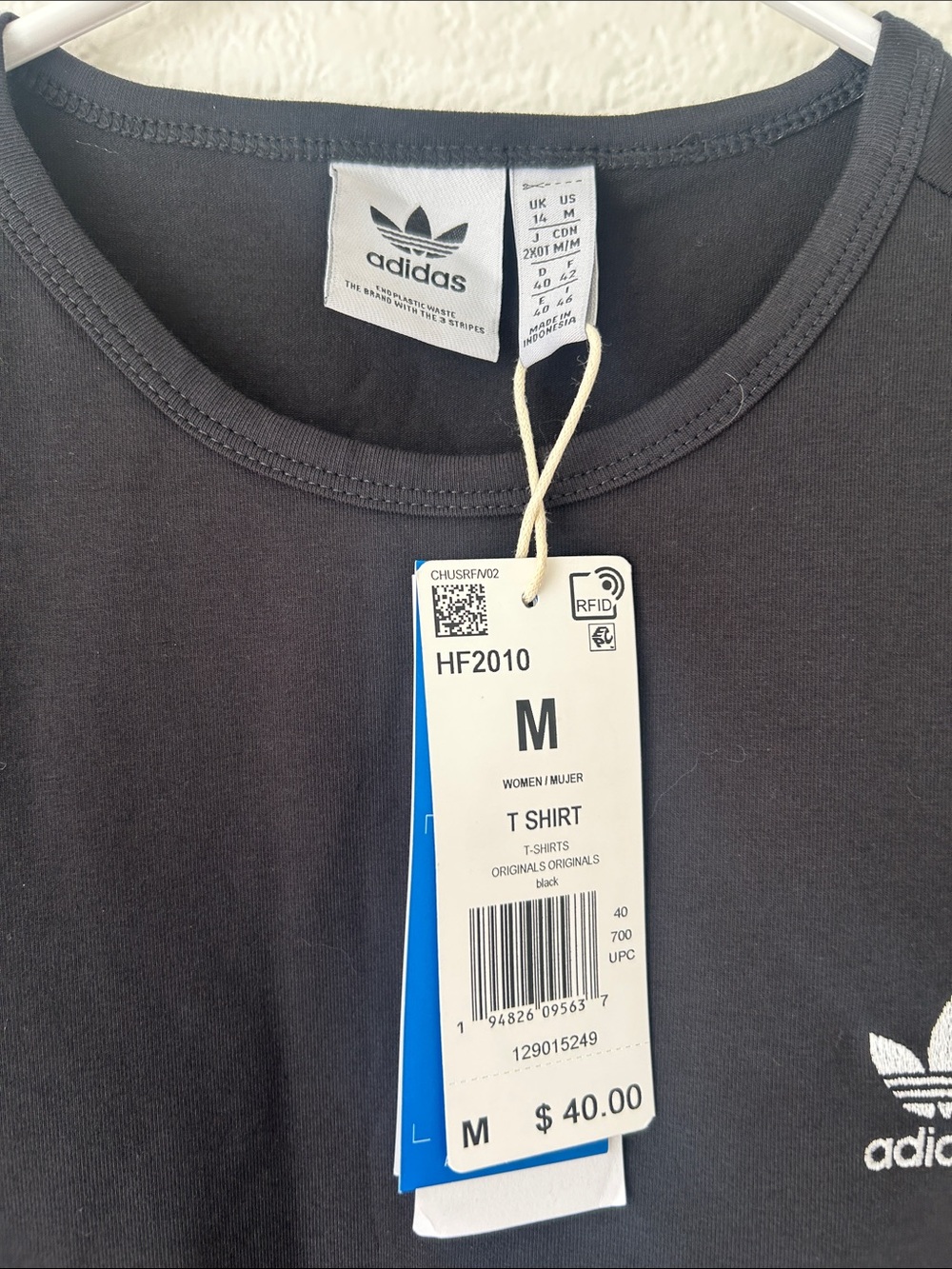 adidas Black Short Sleeve Tee with Trefoil Logo and Adjustable Hem Straps - Picture 3 of 9